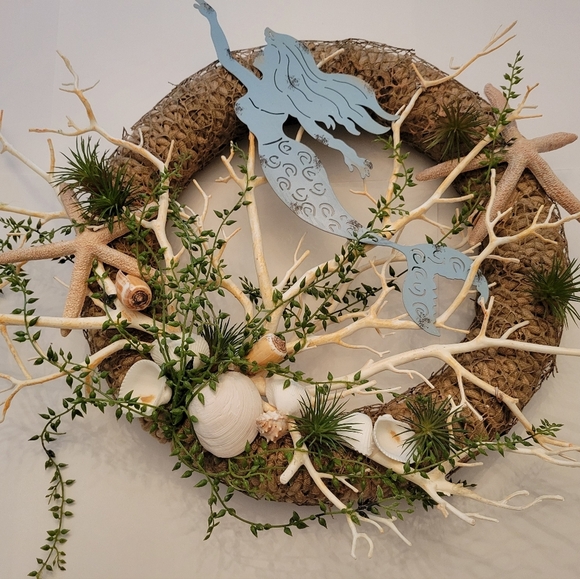 Other - Mermaid-Themed Holiday Wreath with Natural Accents